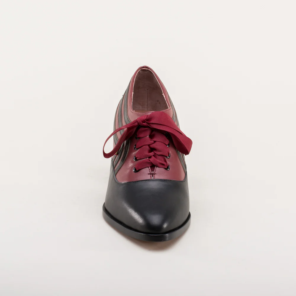 Bernadette Edwardian Oxfords (Burgundy/Black) - Image 12