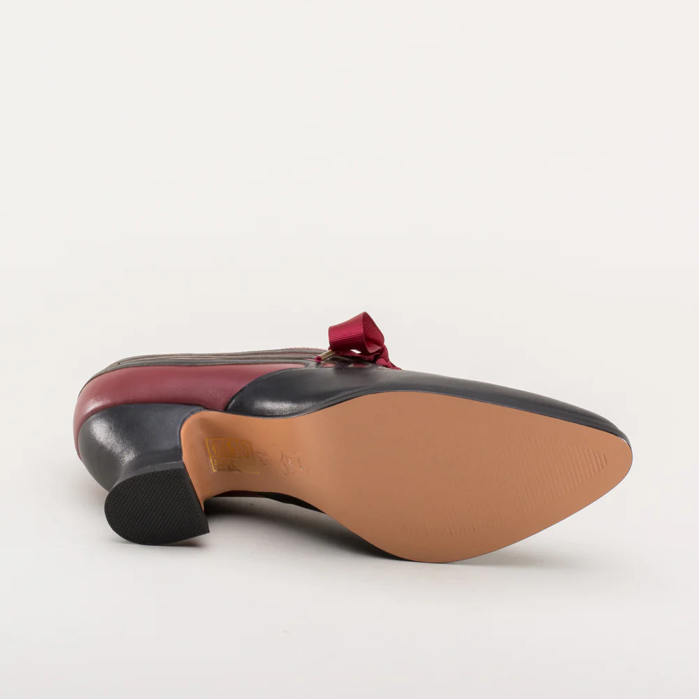 Bernadette Edwardian Oxfords (Burgundy/Black) - Image 13