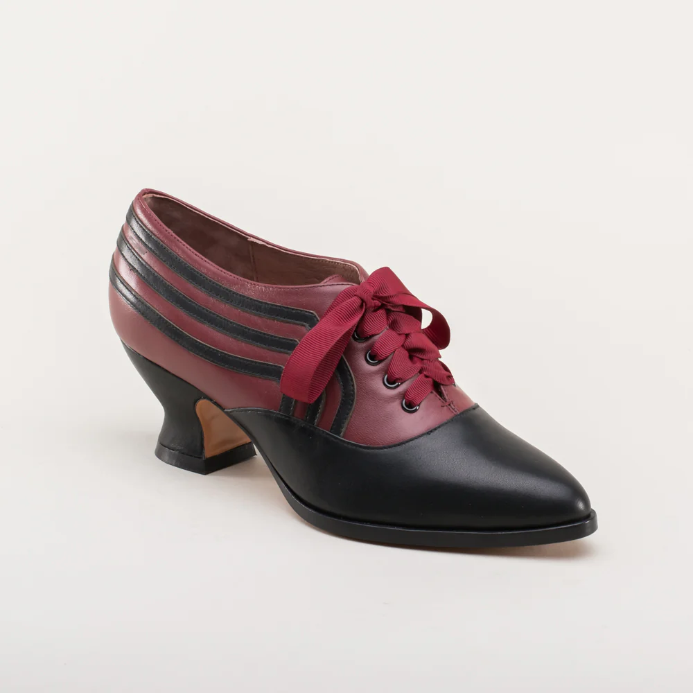 Bernadette Edwardian Oxfords (Burgundy/Black) - Image 5