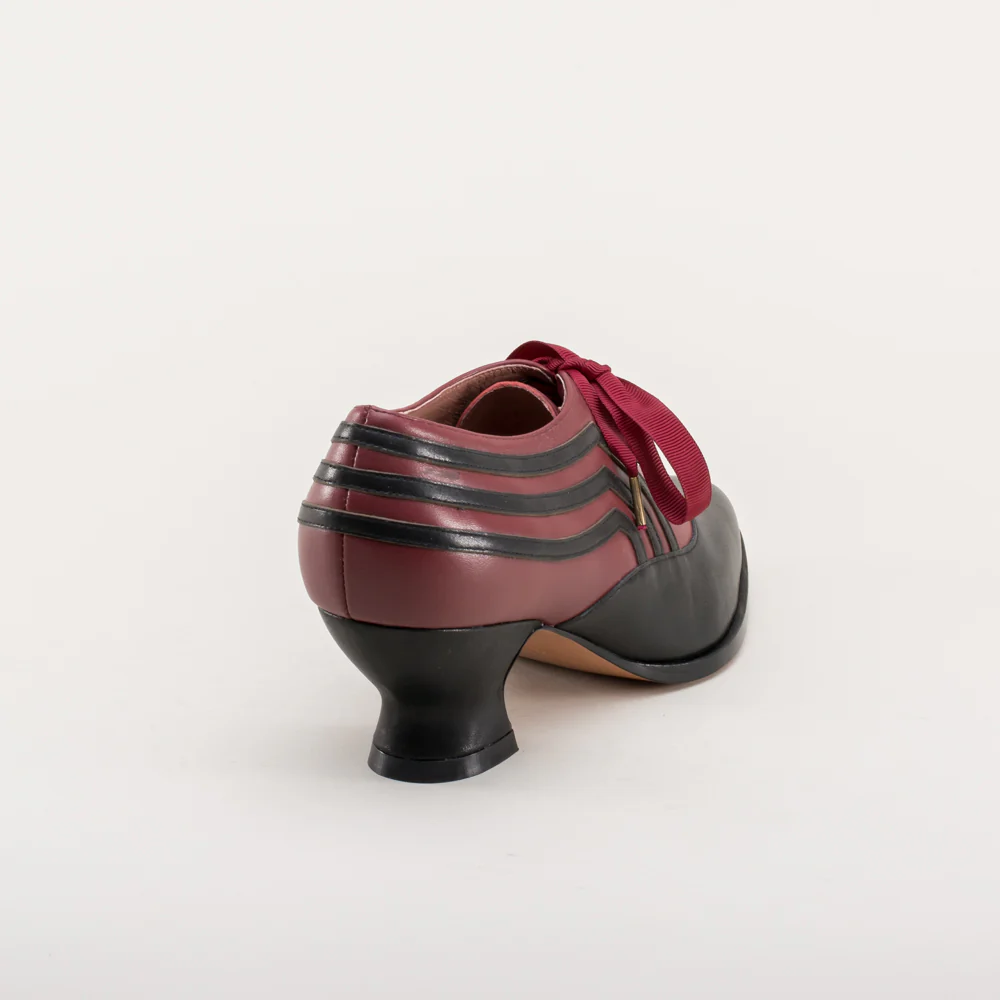 Bernadette Edwardian Oxfords (Burgundy/Black) - Image 7