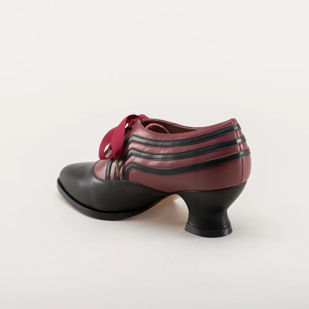 Bernadette Edwardian Oxfords (Burgundy/Black) - Image 9