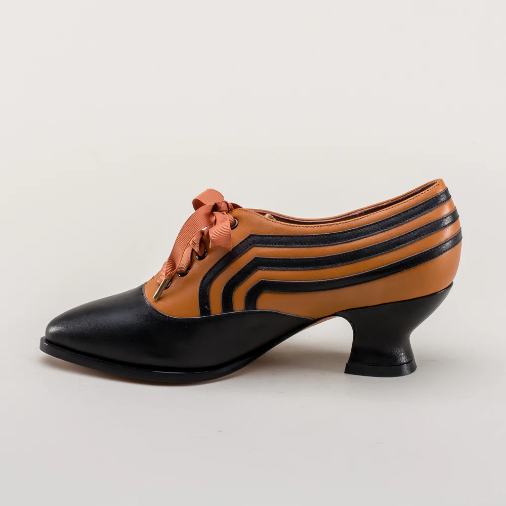 Bernadette Edwardian Oxfords Wide (Cognac/Black) - Image 10