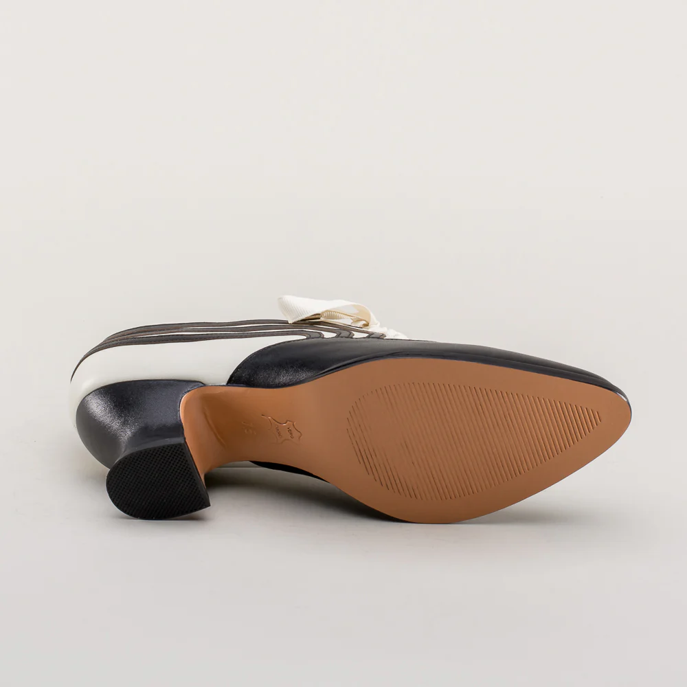 Bernadette Edwardian Oxfords Wide (Ivory/Black) - Image 14