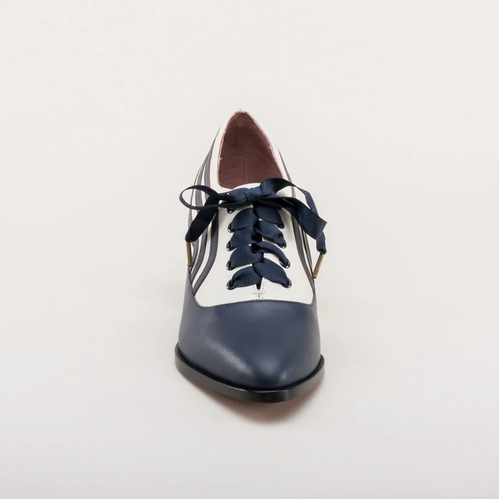 Bernadette Edwardian Oxfords (Navy/Ivory) - Image 12