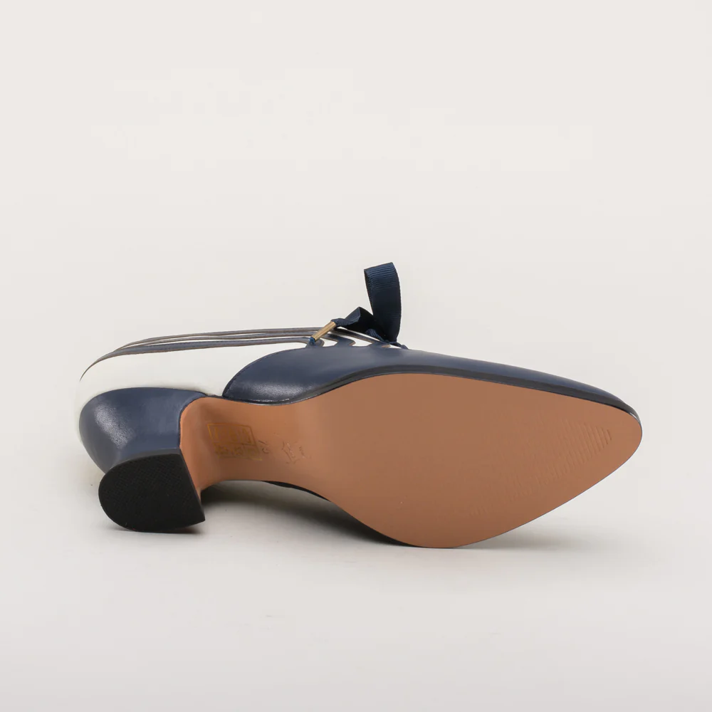 Bernadette Edwardian Oxfords (Navy/Ivory) - Image 13