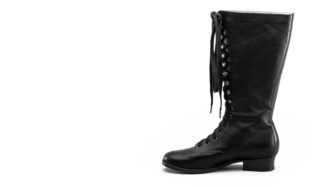 Bessie Vintage Aviator Boots Wide (Black) - Image 14