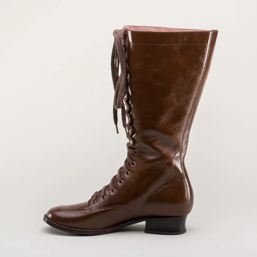 Bessie Vintage Aviator Boots (Brown) - Image 10