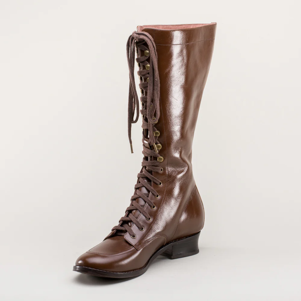 Bessie Vintage Aviator Boots (Brown) - Image 11