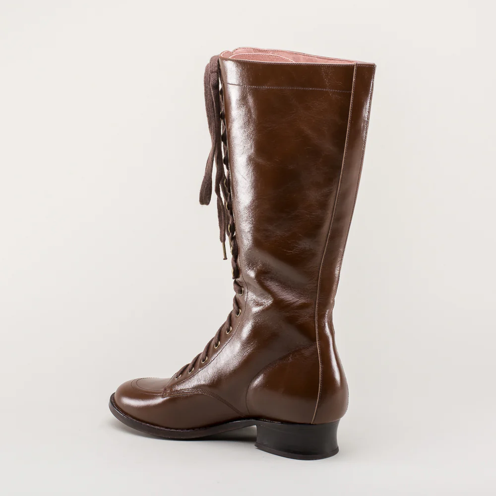 Bessie Vintage Aviator Boots (Brown) - Image 9