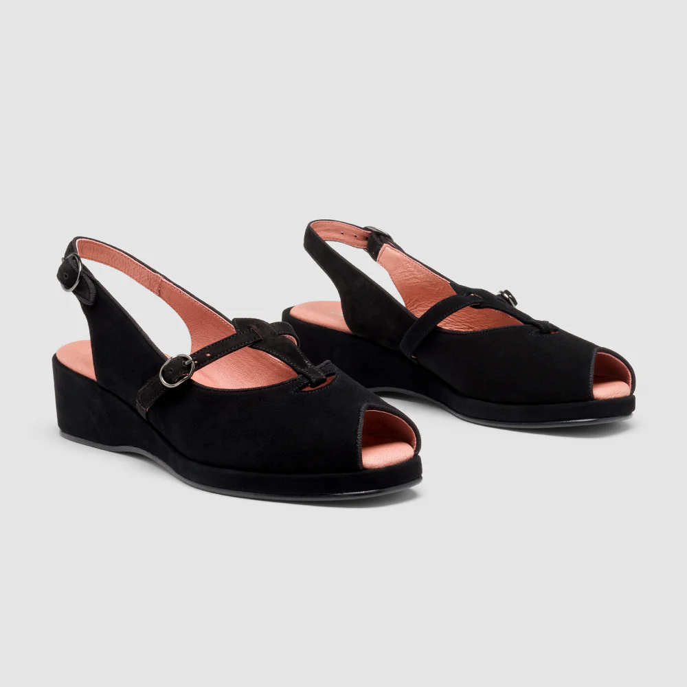 Betty Vintage Sandals (Black Suede) - Image 2