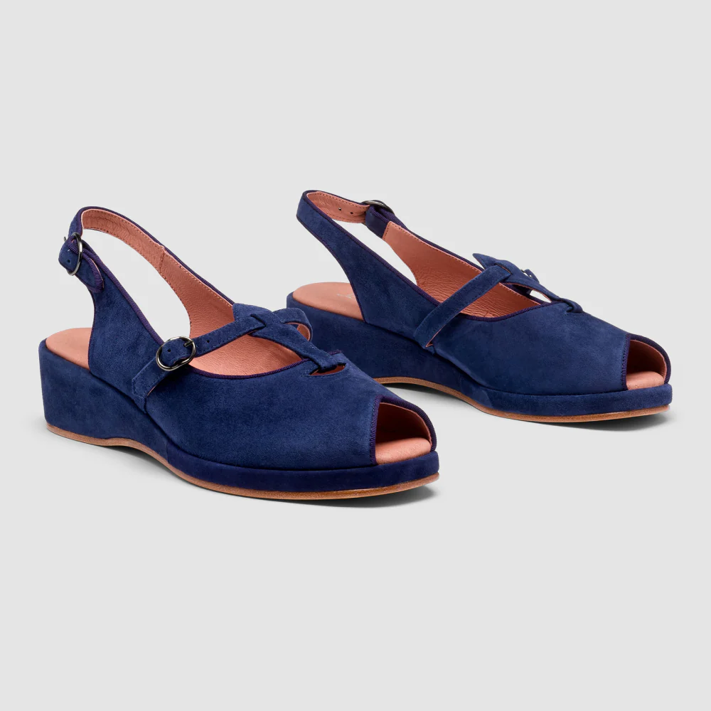 Betty Vintage Sandals (Navy Blue Suede) - Image 2