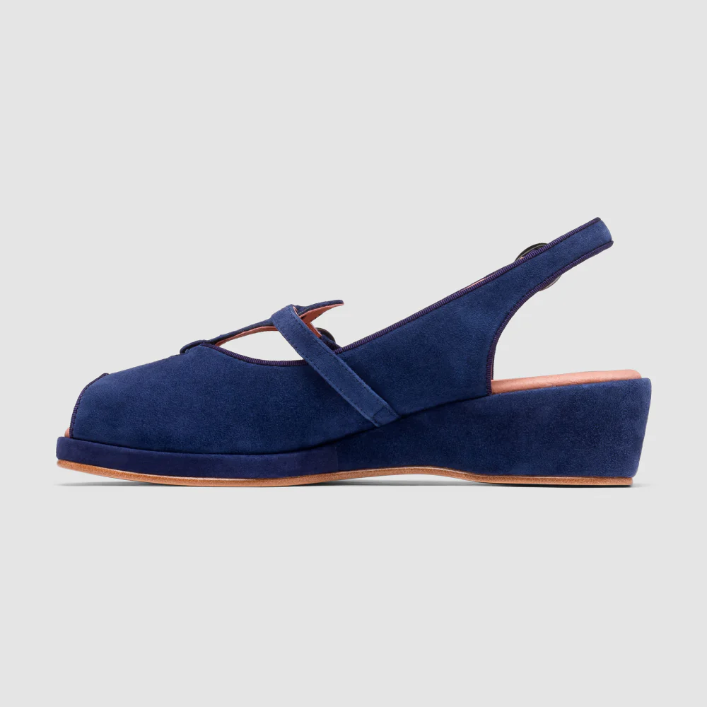 Betty Vintage Sandals (Navy Blue Suede) - Image 3