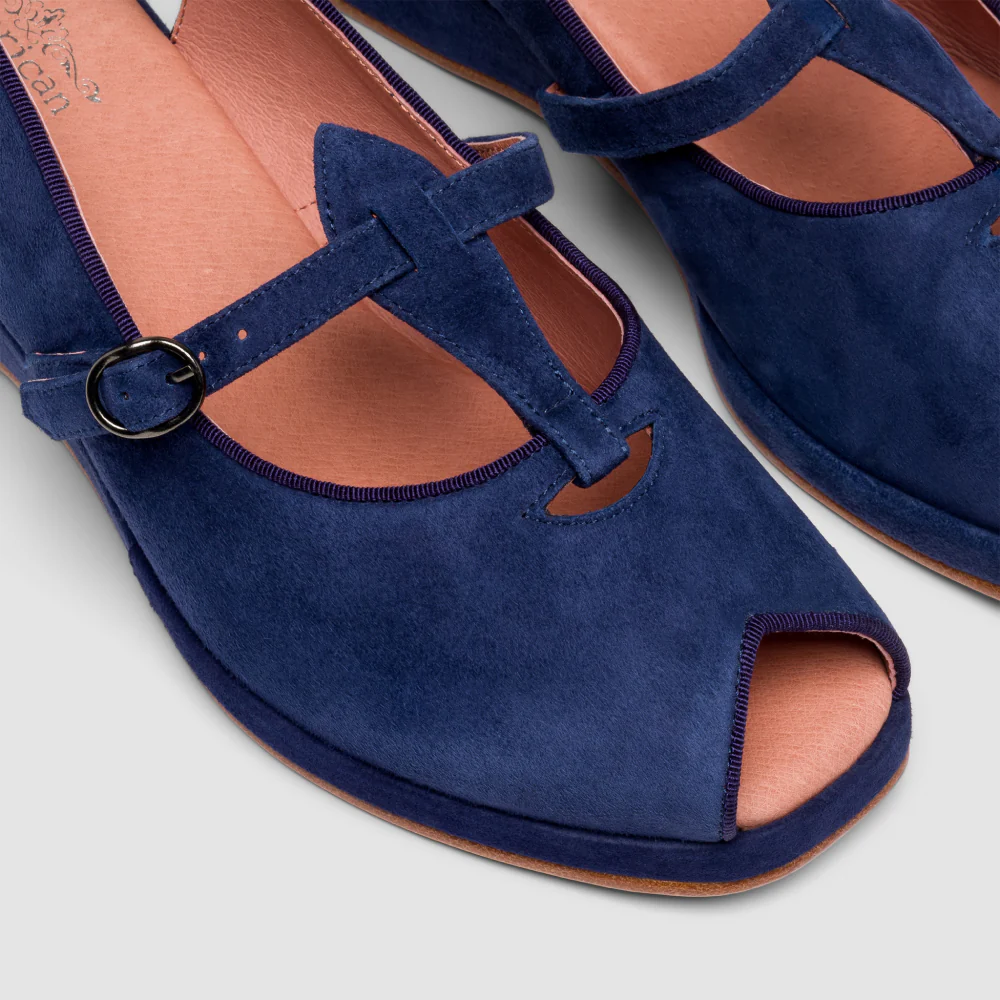 Betty Vintage Sandals (Navy Blue Suede) - Image 5