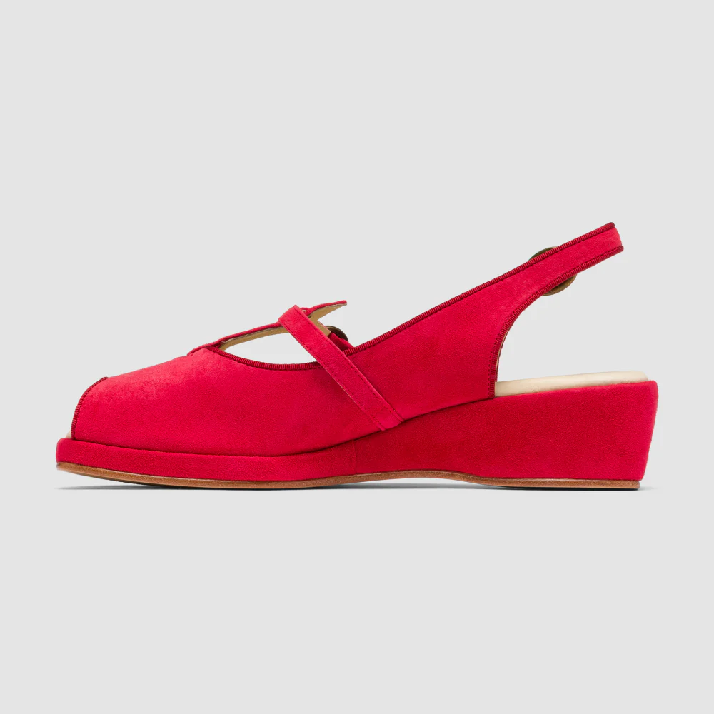 Betty Vintage Sandals (Red Suede) - Image 3