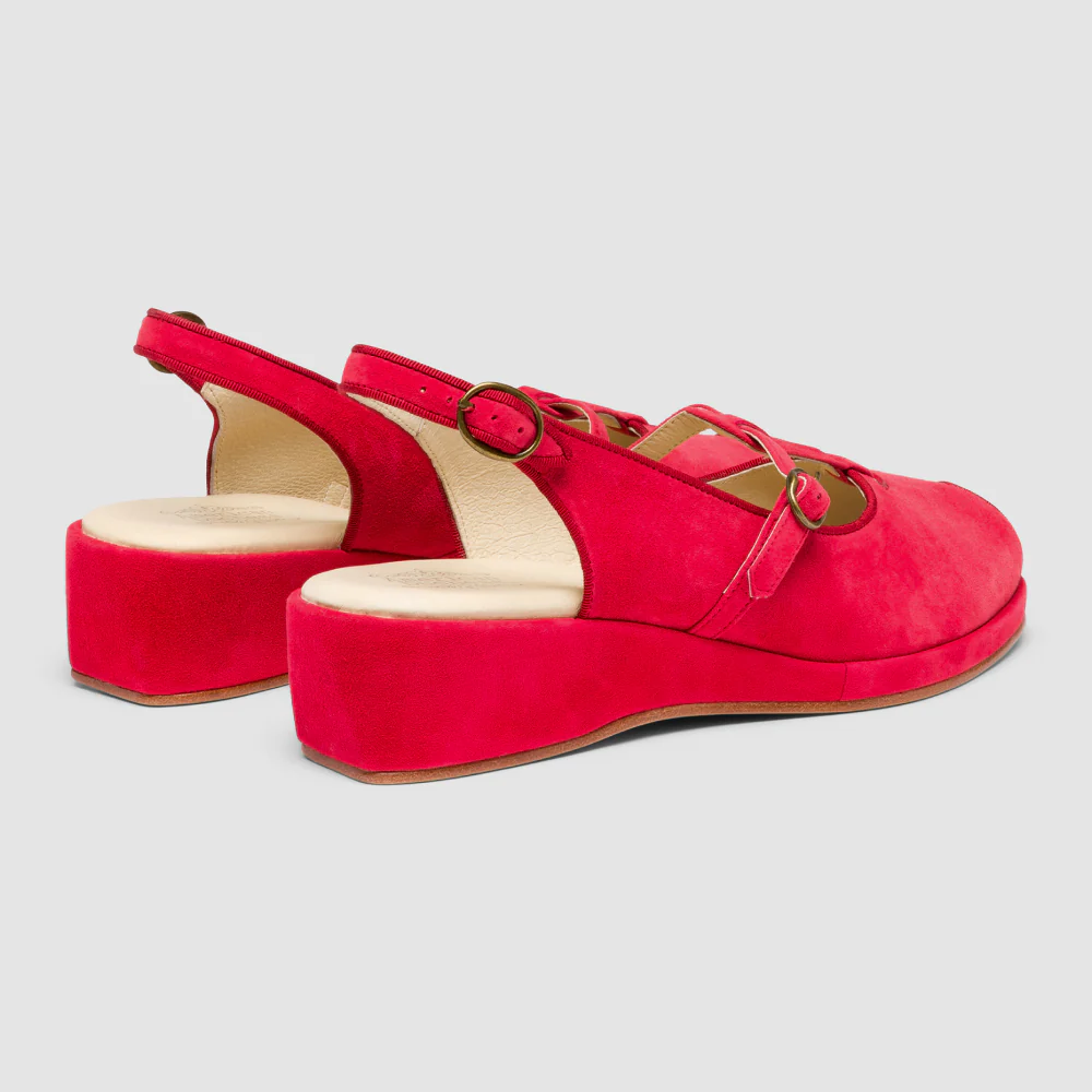 Betty Vintage Sandals (Red Suede) - Image 4