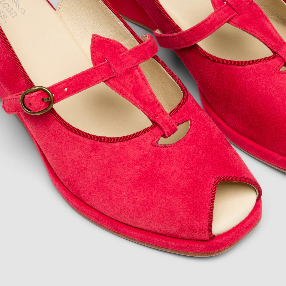Betty Vintage Sandals (Red Suede) - Image 5
