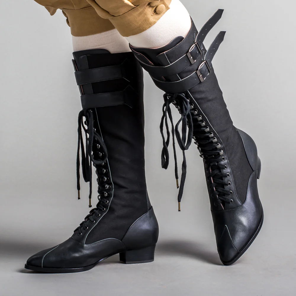 Cambridge Edwardian Bicycle Boots (Black/Black) - Image 3