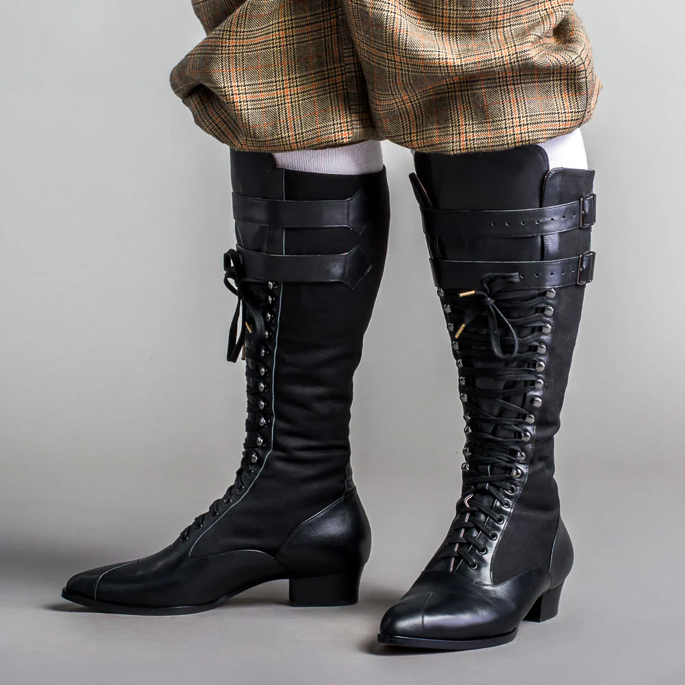 Cambridge Edwardian Bicycle Boots (Black/Black) - Image 4