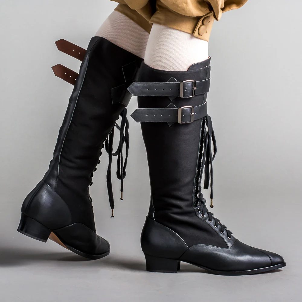Cambridge Edwardian Bicycle Boots (Black/Black) - Image 5