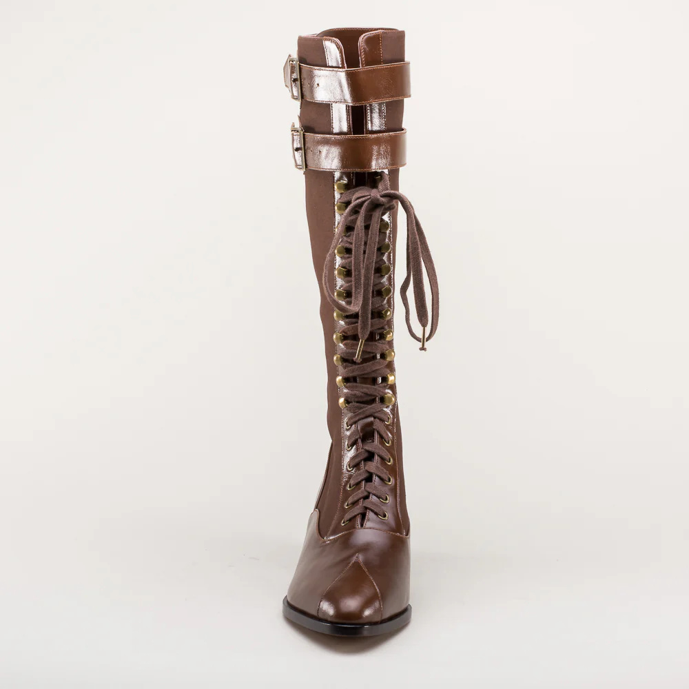 Cambridge Edwardian Bicycle Boots (Brown/Brown) - Image 12