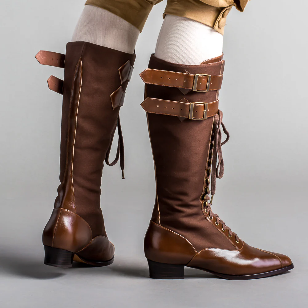 Cambridge Edwardian Bicycle Boots (Brown/Brown) - Image 3