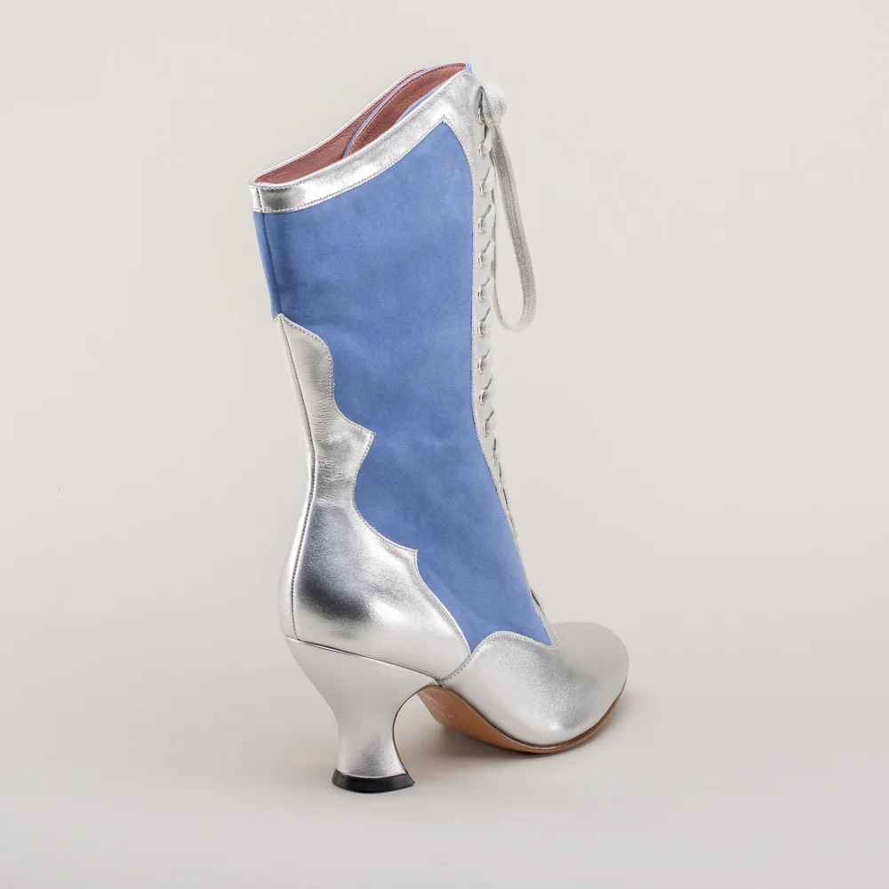 Star Princess Camille Edwardian Boots (Silver/Blue) - Image 10