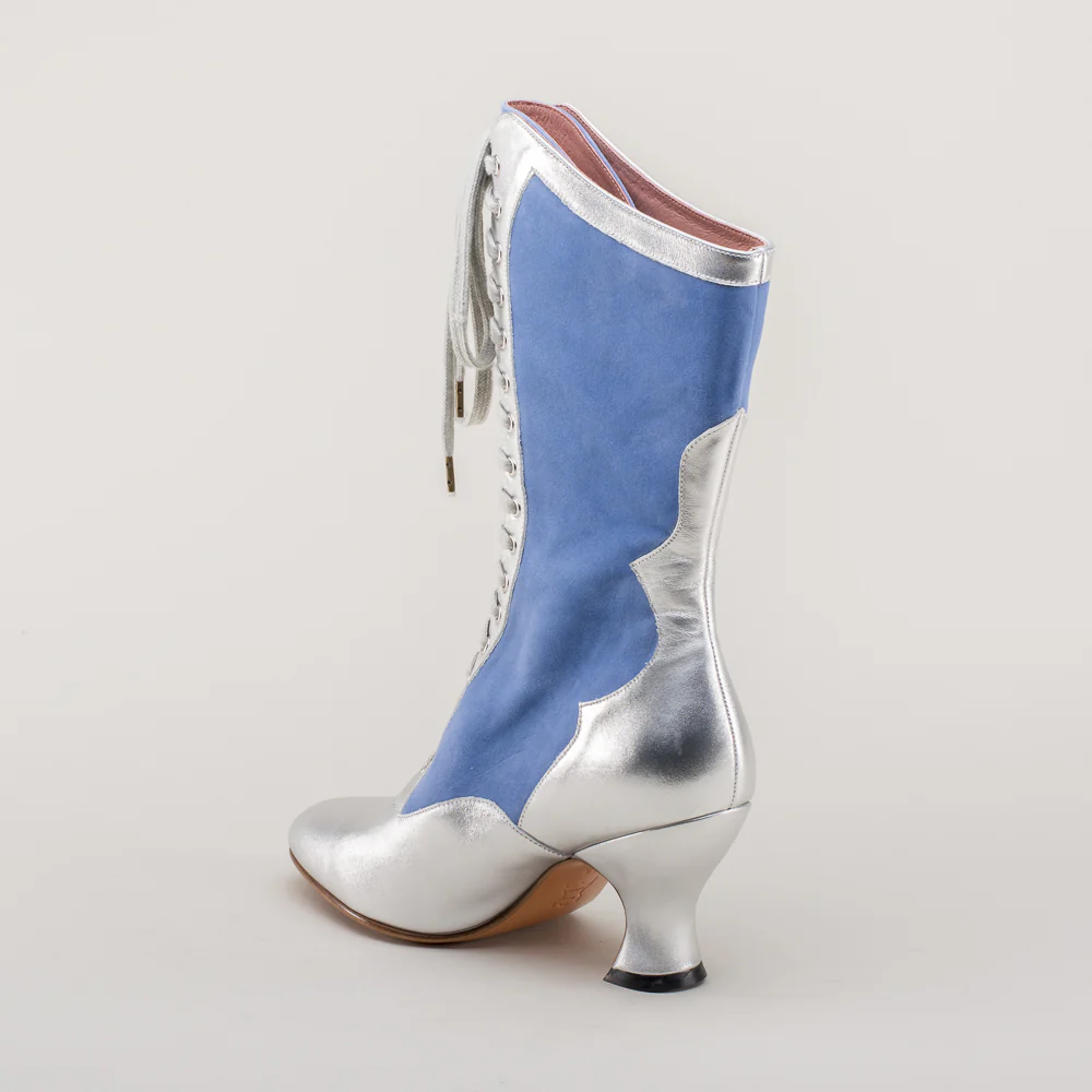 Star Princess Camille Edwardian Boots (Silver/Blue) - Image 12
