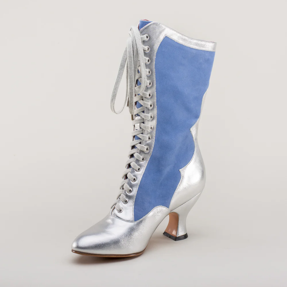 Star Princess Camille Edwardian Boots (Silver/Blue) - Image 14