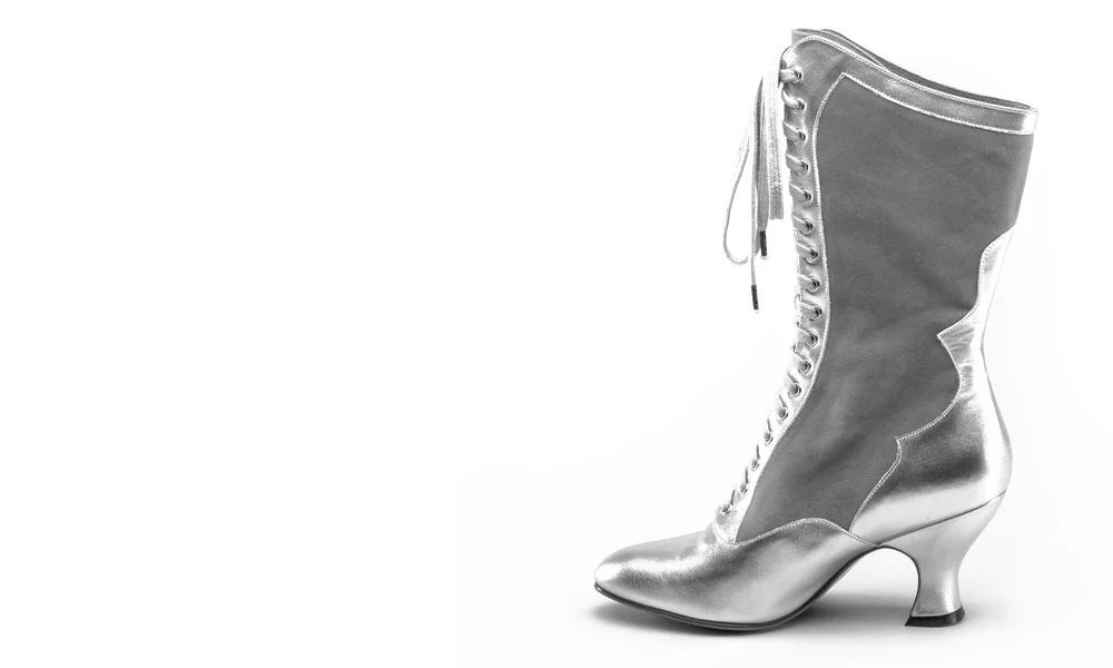 Star Princess Camille Edwardian Boots (Silver/Blue) - Image 17