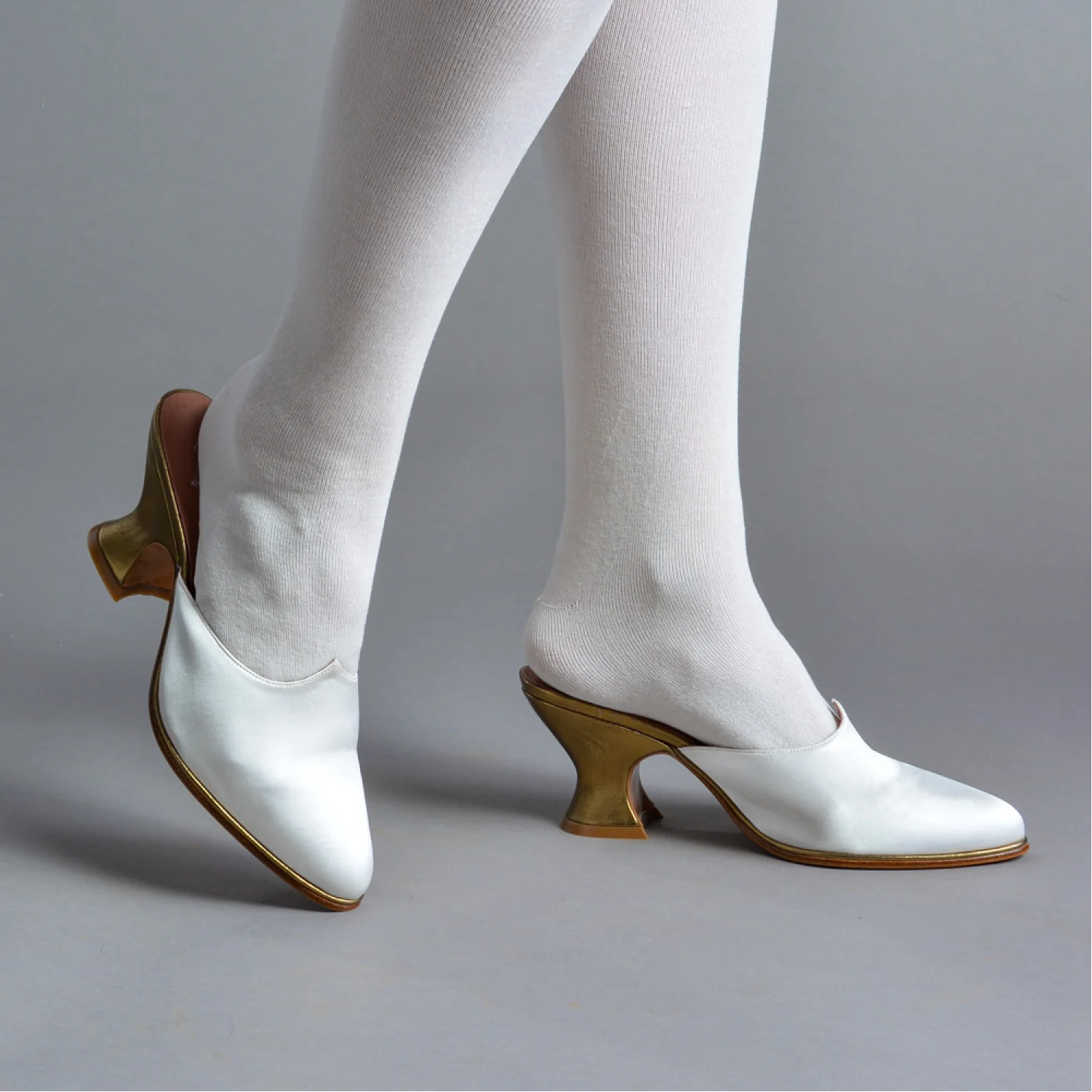 Charlotte 18th Century Mules (Ivory)