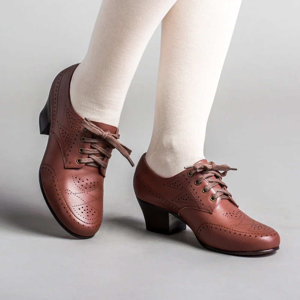 Claire 1940's Oxfords Wide (Brown) - Image 2