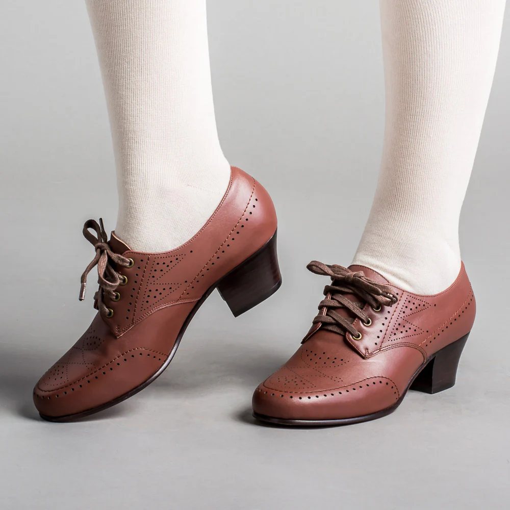 Claire 1940's Oxfords Wide (Brown) - Image 3