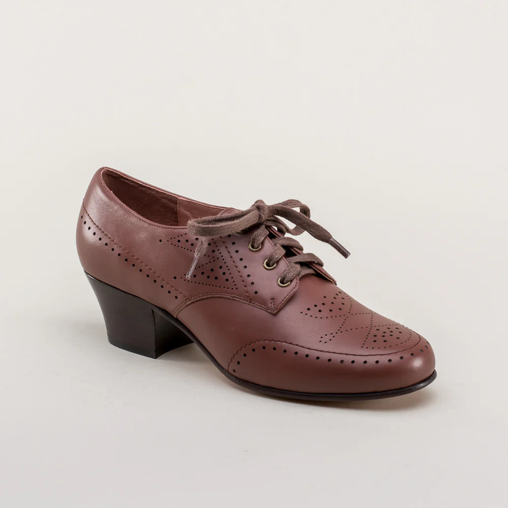 Claire 1940's Oxfords Wide (Brown) - Image 6