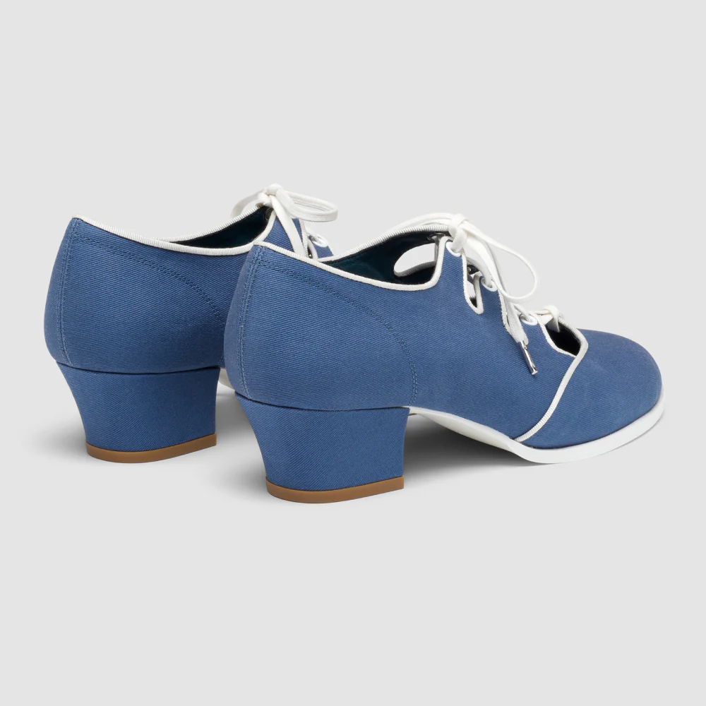 Clementine Vintage Ghillie Shoes (Denim/Ivory) - Image 4