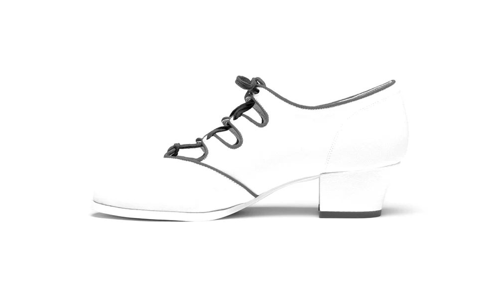 Clementine Vintage Ghillie Shoes Wide (Ivory/Red) - Image 6