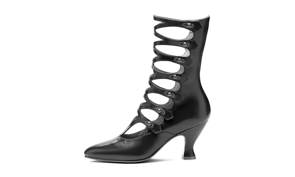 Cleo Edwardian Boots Wide (Black Cherry) - Image 6