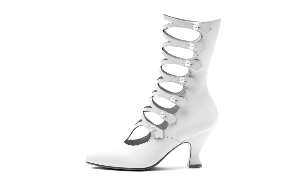Cleo Edwardian Boots Wide (Ivory) - Image 6