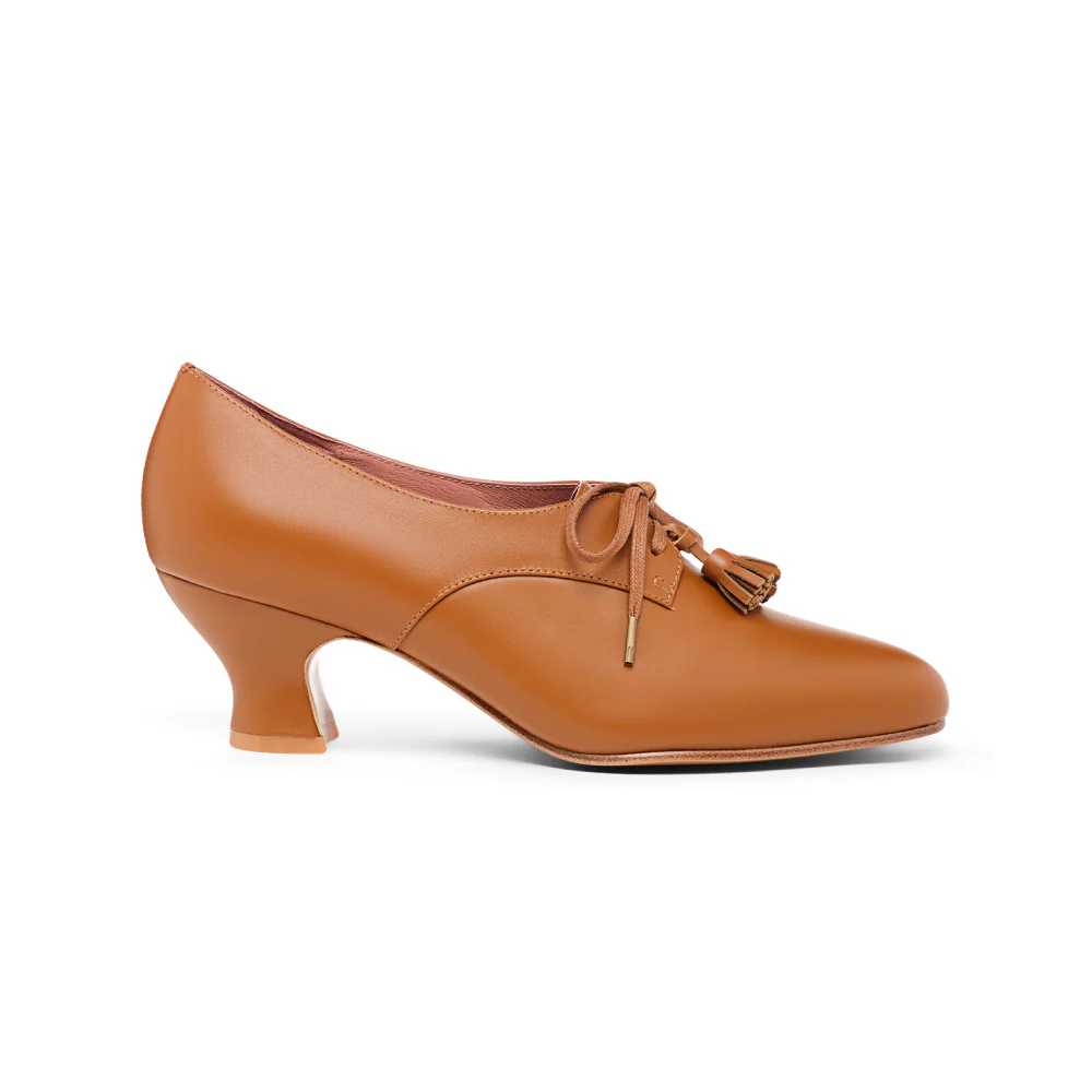 PRE-ORDER Cordelia Edwardian Oxfords Wide (Caramel) - Image 2