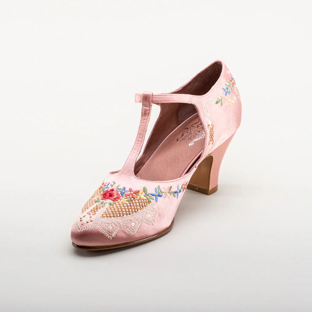 Daisy Embroidered T-Straps (Pink) - Image 11