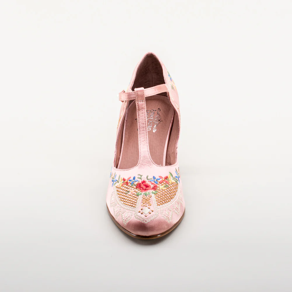 Daisy Embroidered T-Straps (Pink) - Image 12