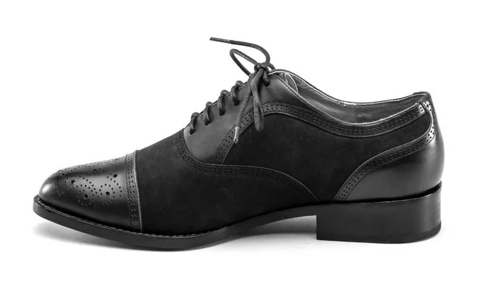 Dandy Men's Vintage Cap Toe Oxfords (Black) - Image 12