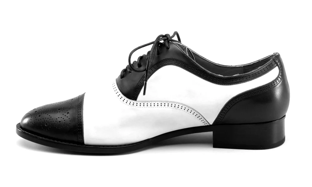 Dandy Men's Vintage Cap Toe Oxfords (Black/White) - Image 12