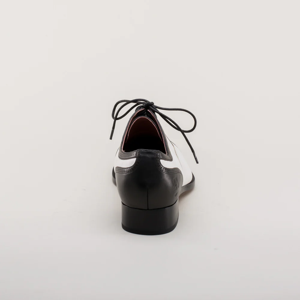 Dandy Men's Vintage Cap Toe Oxfords (Black/White) - Image 5
