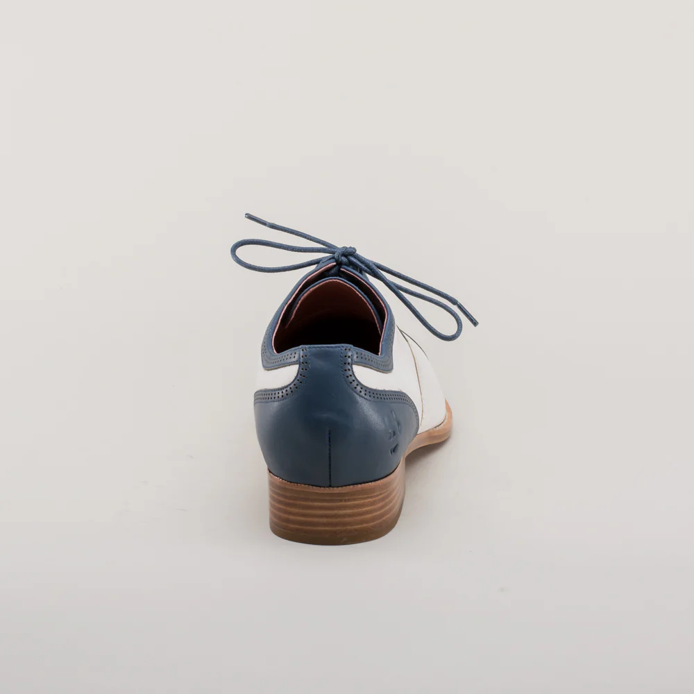 Dandy Men's Vintage Cap Toe Oxfords (Blue/White) - Image 5