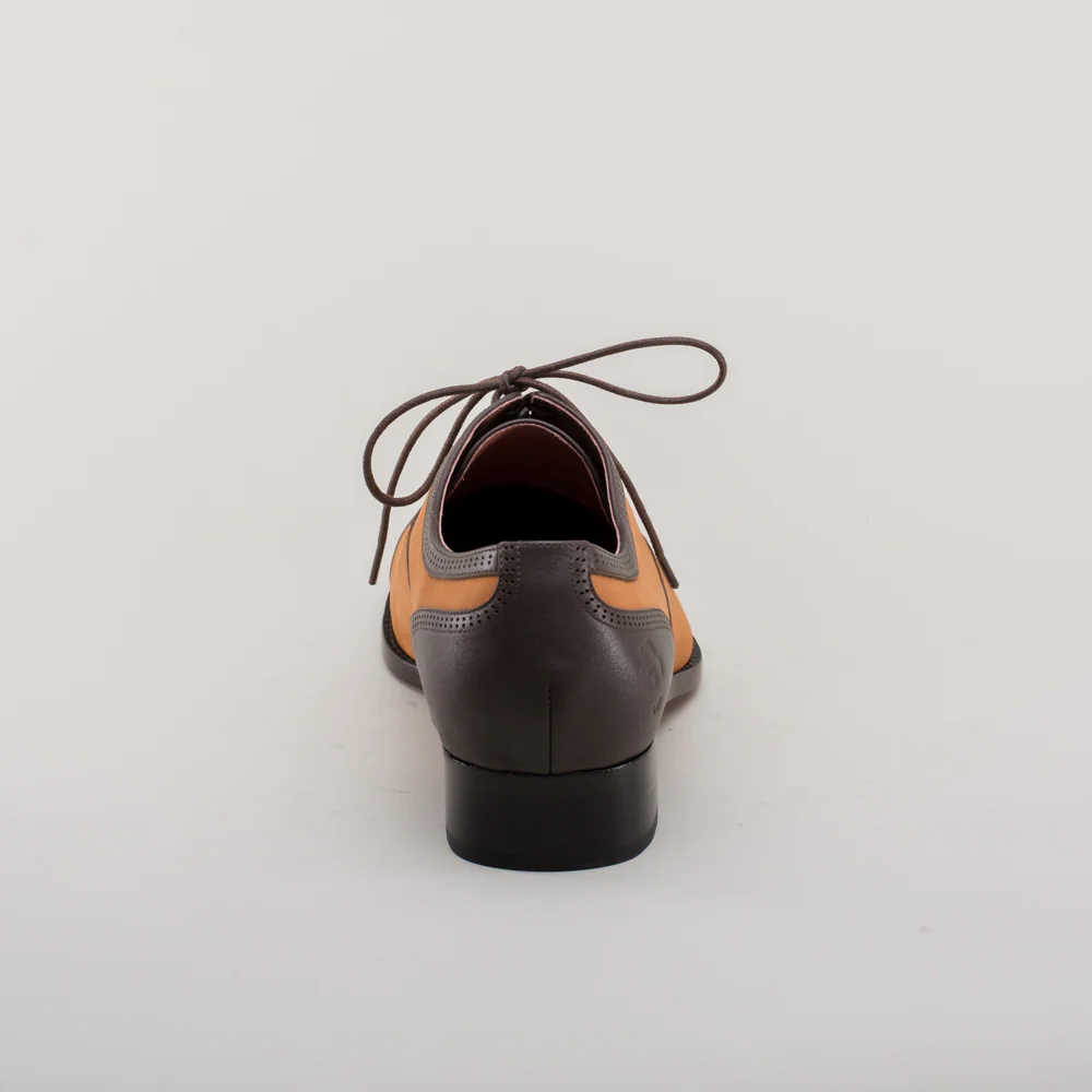 Dandy Men's Vintage Cap Toe Oxfords (Brown/Cognac) - Image 5