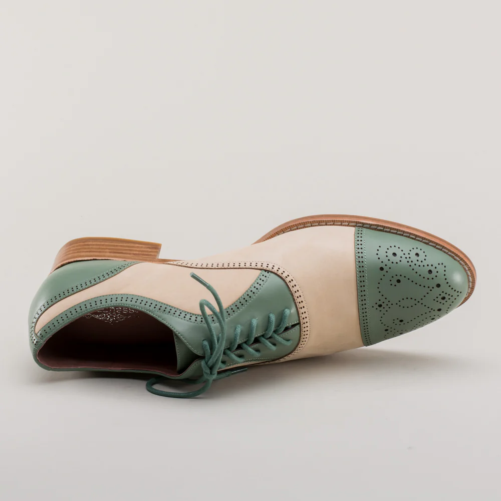 Dandy Men's Vintage Cap Toe Oxfords (Sage/Buff) - Image 11