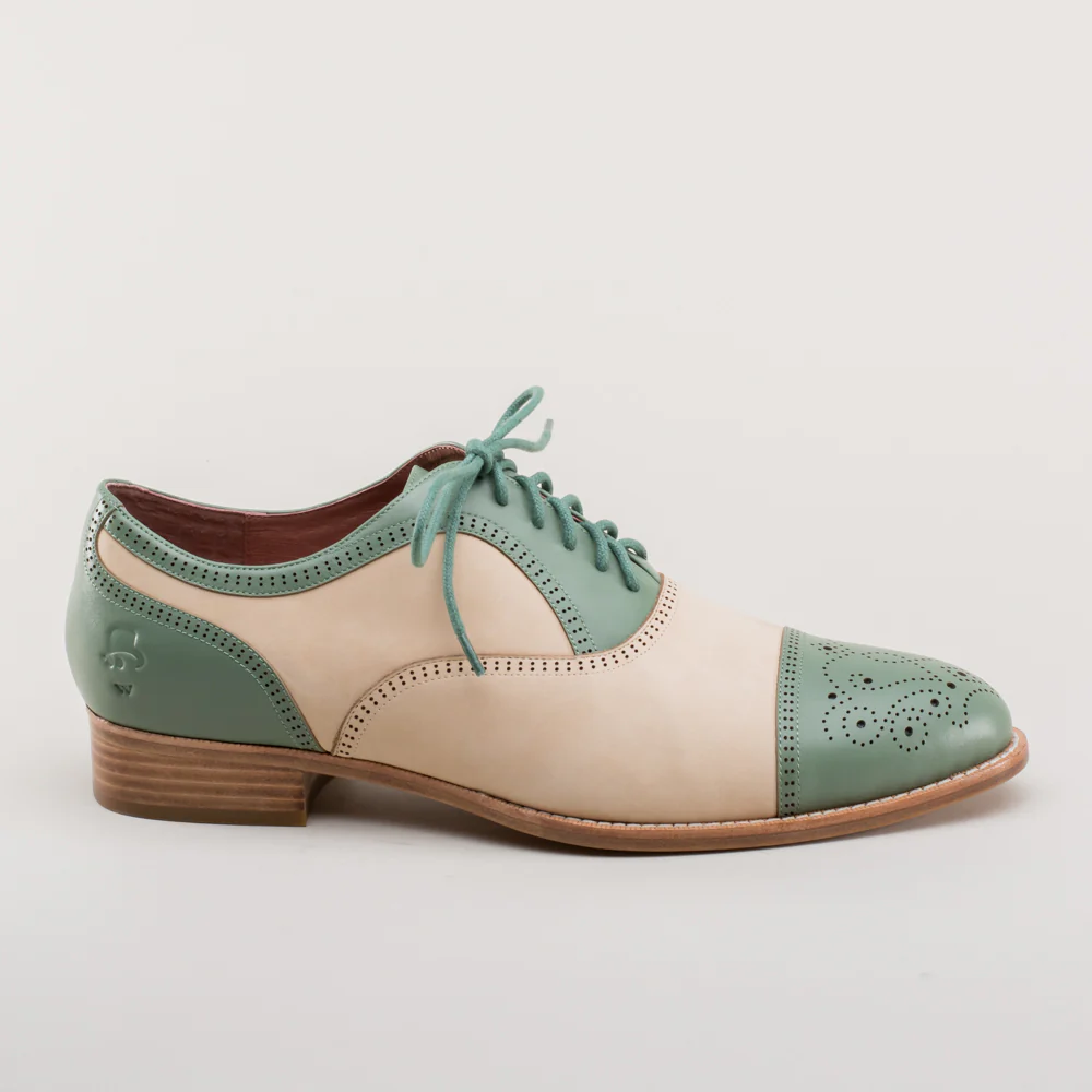 Dandy Men's Vintage Cap Toe Oxfords (Sage/Buff) - Image 3
