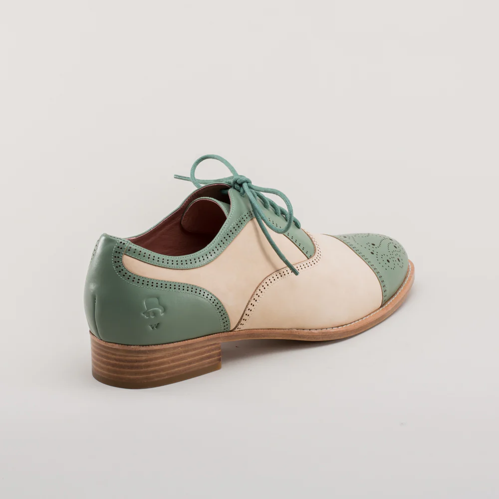 Dandy Men's Vintage Cap Toe Oxfords (Sage/Buff) - Image 4