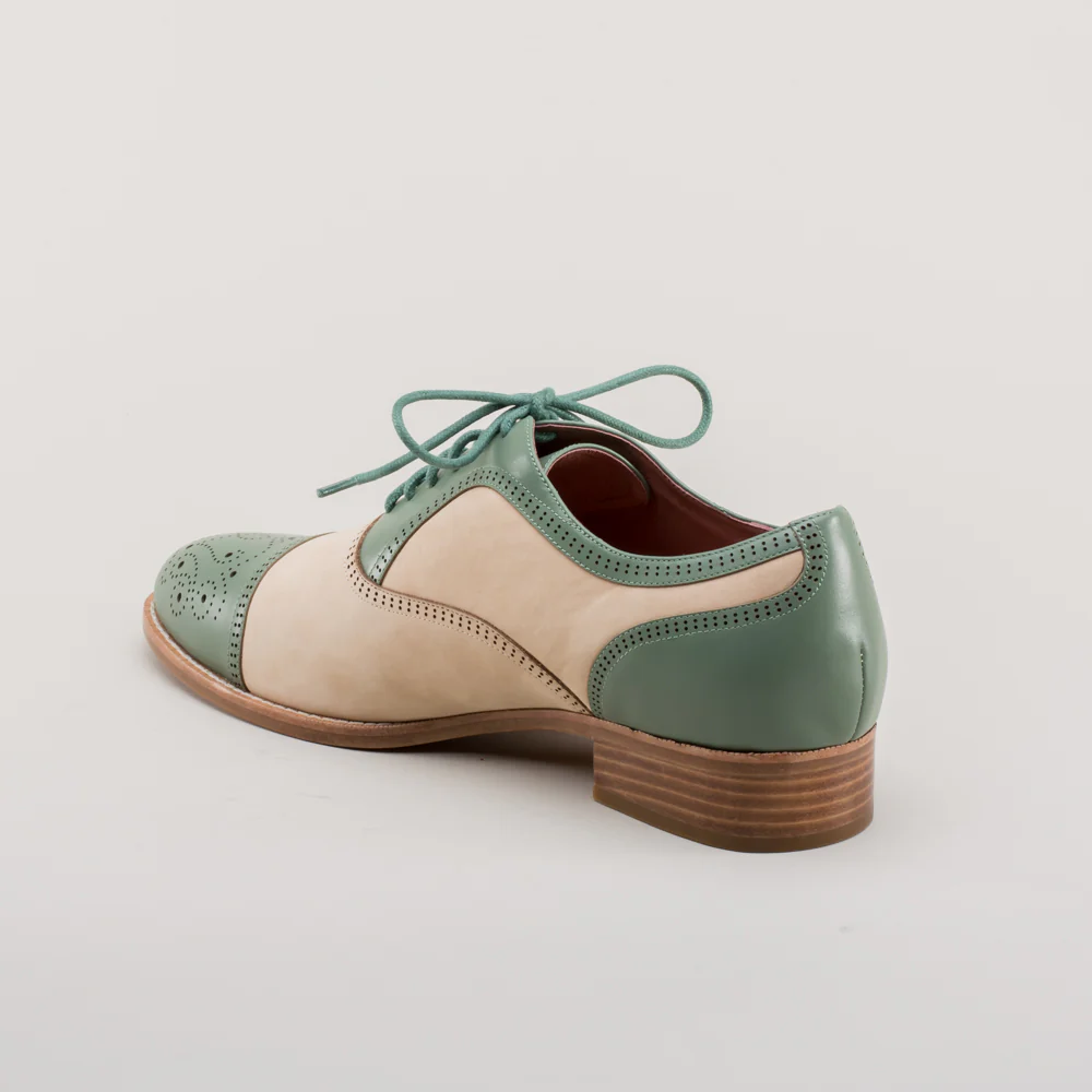 Dandy Men's Vintage Cap Toe Oxfords (Sage/Buff) - Image 6