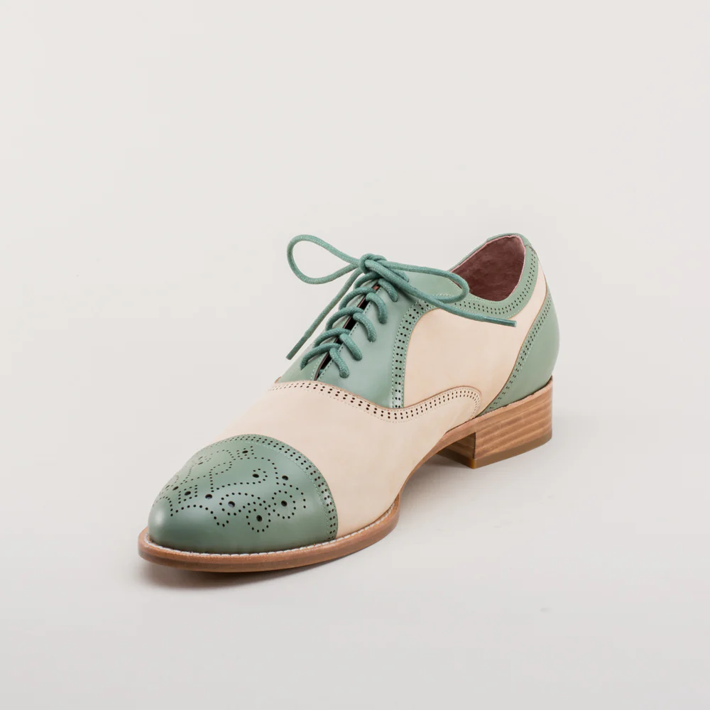 Dandy Men's Vintage Cap Toe Oxfords (Sage/Buff) - Image 8